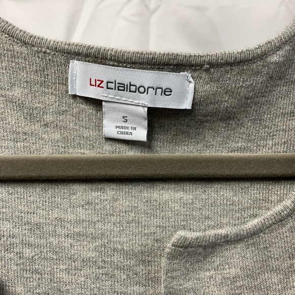 Liz Claiborne Open Front Long Cardigan Colorblock Womens SZ SM black & grey NWT - Picture 3 of 10